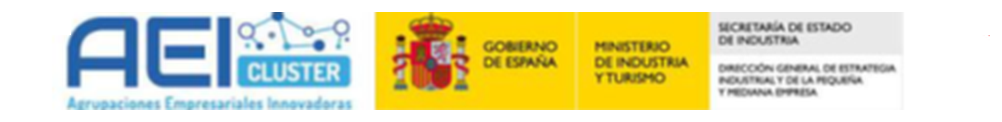 AEI Cluster — Agrupaciones Empresariales Innovadoras; Gobierno de España, Ministerio de Industria y Turismo, Secretaría de Estado de Industria, Dirección General de Estrategia Industrial y de la Pequeña y Mediana Empresa