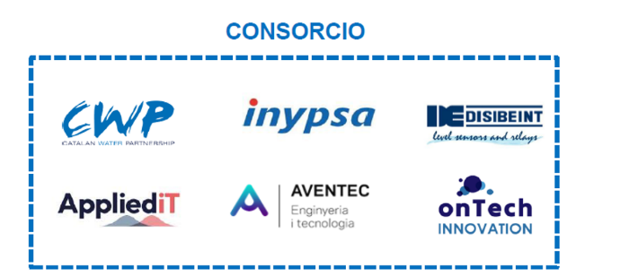 Consorcio del proyecto OptimCPD: CWP Catalan Water Partnership, inypsa, DISIBEINT, AppliedIT, AVENTEC y onTech Innovation